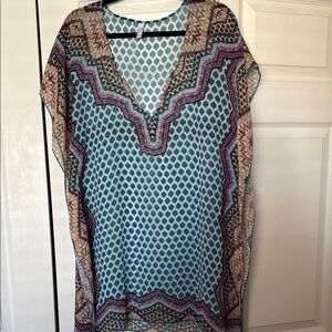 BECCA by Rebecca Virtue Multicolor Geometric Swim Coverup